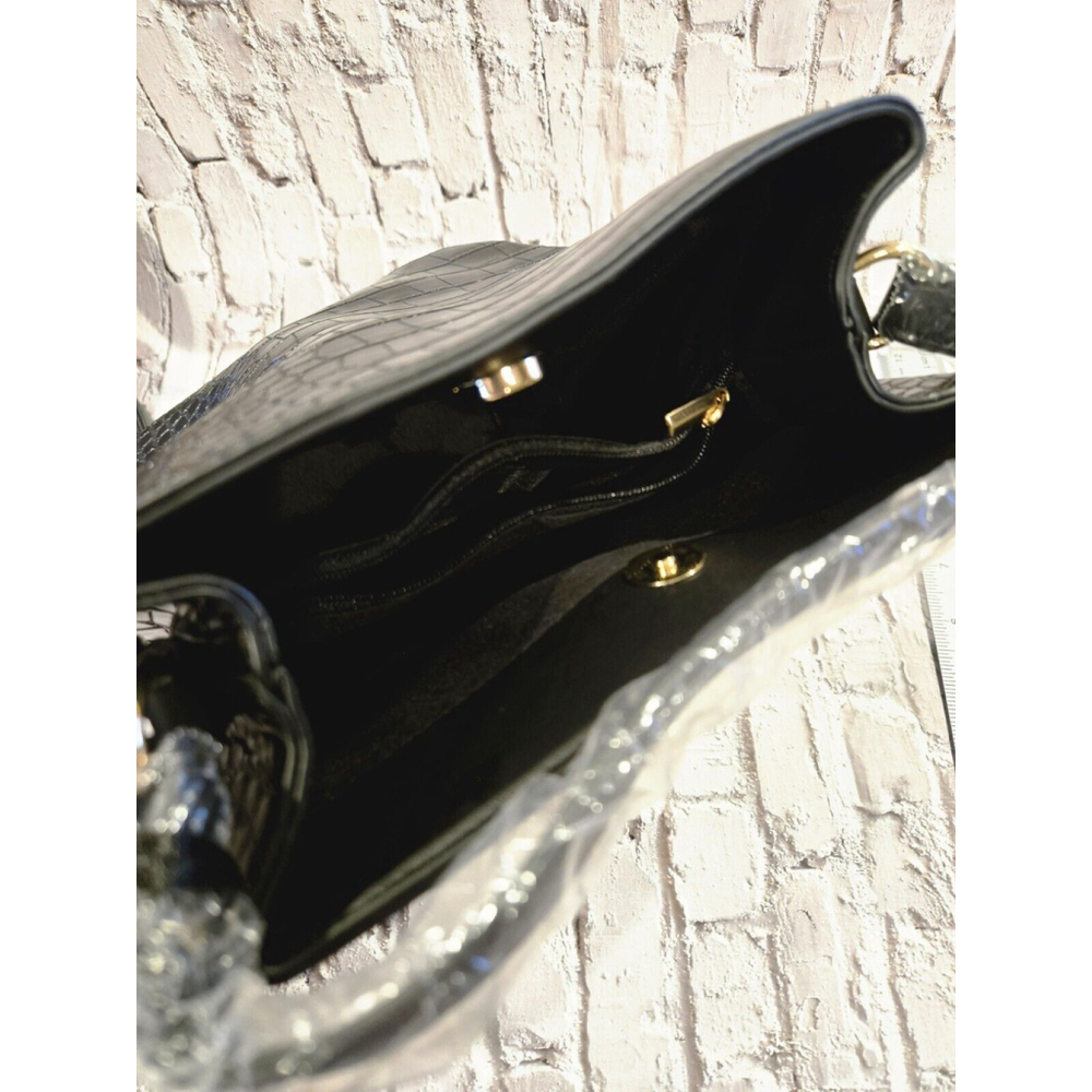 AOTA Crossbody Handbag Croc Bucket Purse Rachel Zoe Elena Black NWT Vegan Bucket - Picture 7 of 10